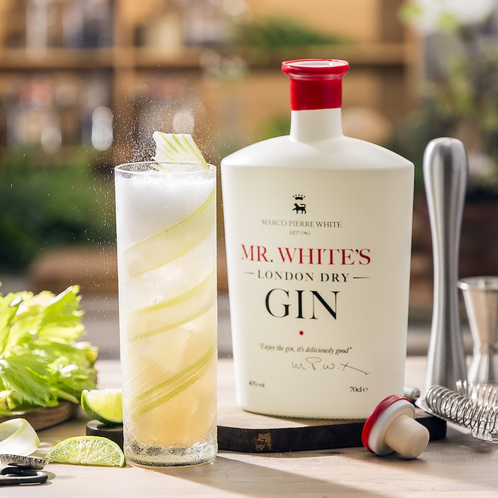 Celery inspired savoury season cocktail featuring Mr Whites Gin